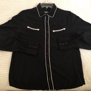 Straight to Hell Long Gone Western Shirt Black Size: L